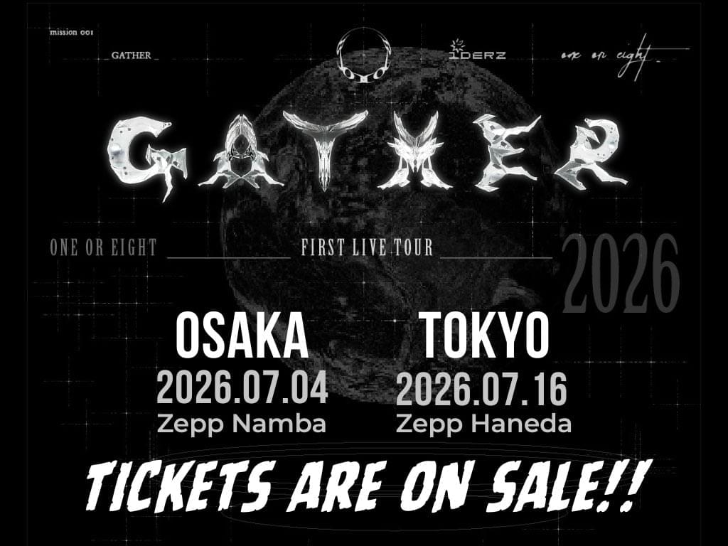 ONE OR EIGHT 1st LIVE TOUR - GATHER - in NORTH & SOUTH AMERICA – TICKET SALES